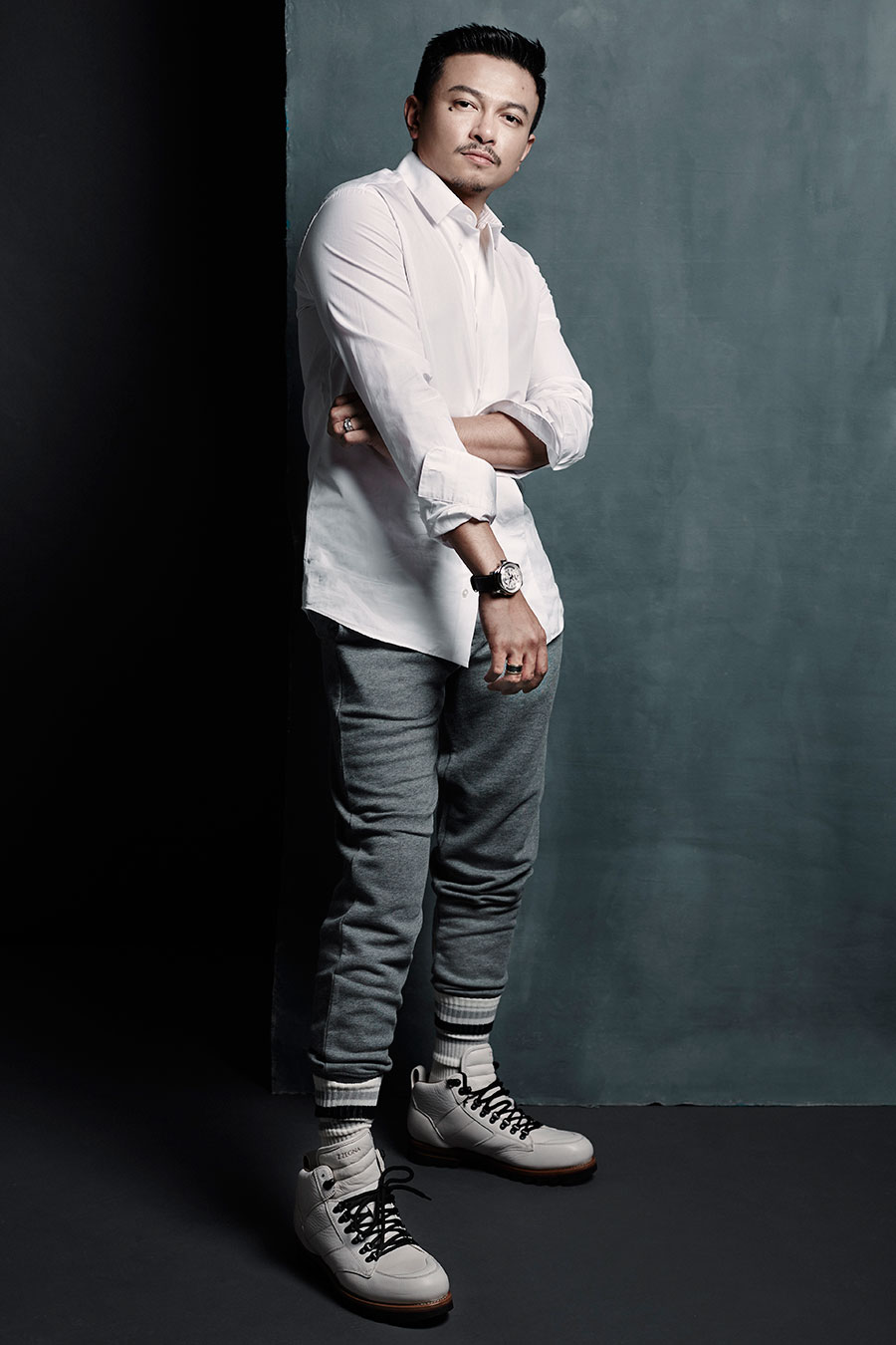 Jovian Mandagie in a fashion editorial